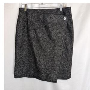 Talbots Size 8 Wrap Skirt Gray Wool Blend Womens Short Skirt